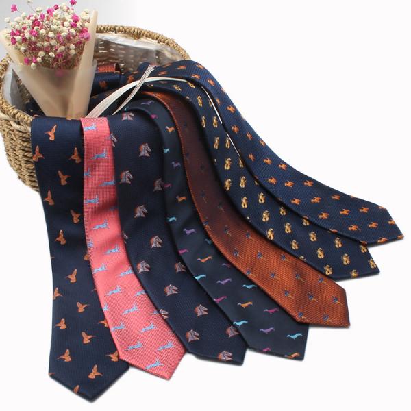 Custom made silk jacquard woven necktie novelty tie